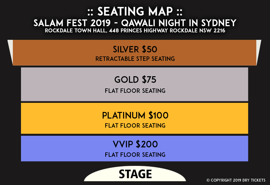 Salam Fest 2019 - Qawali Night In Sydney Seating Map