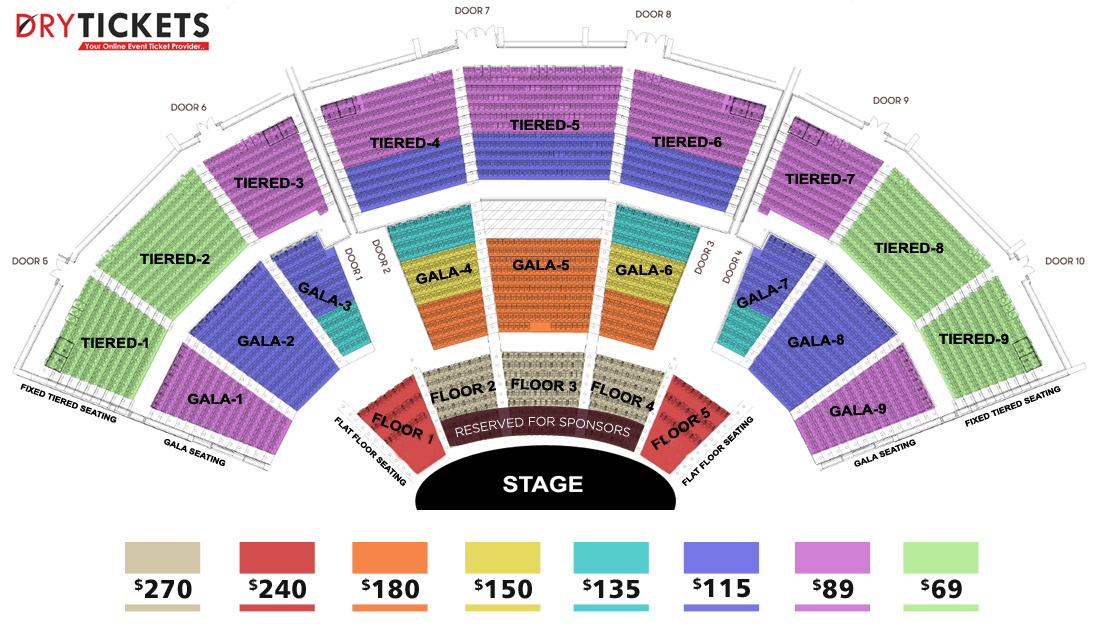 Three Legends of Bollywood Live In Melbourne 2020 Seating Map