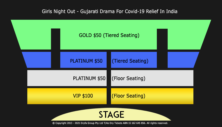 Girls Night Out - Gujarati Drama For Covid-19 Relief In India Seating Map