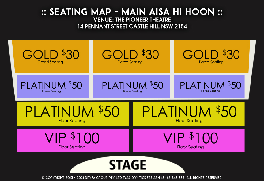 Main Aisa Hi Hoon Seating Map