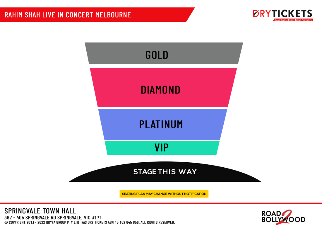 Rahim Shah Live In Concert Melbourne Seating Map