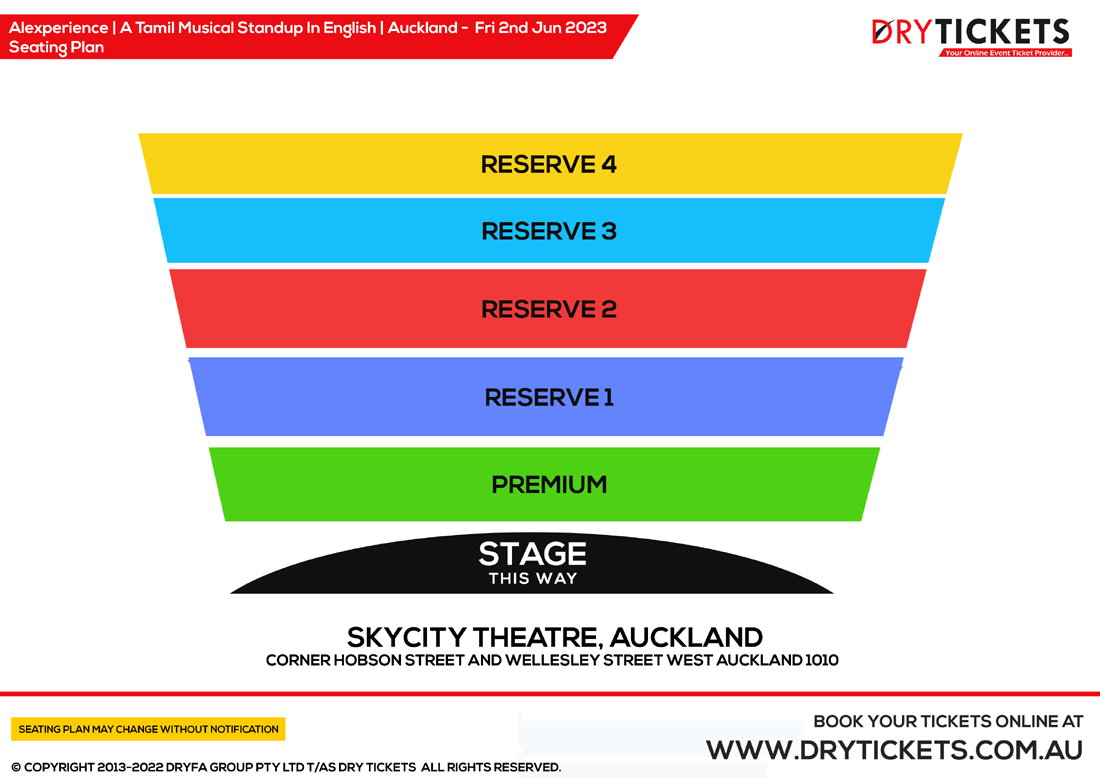 Alexperience | A Tamil Musical Standup In English | Auckland Seating Map