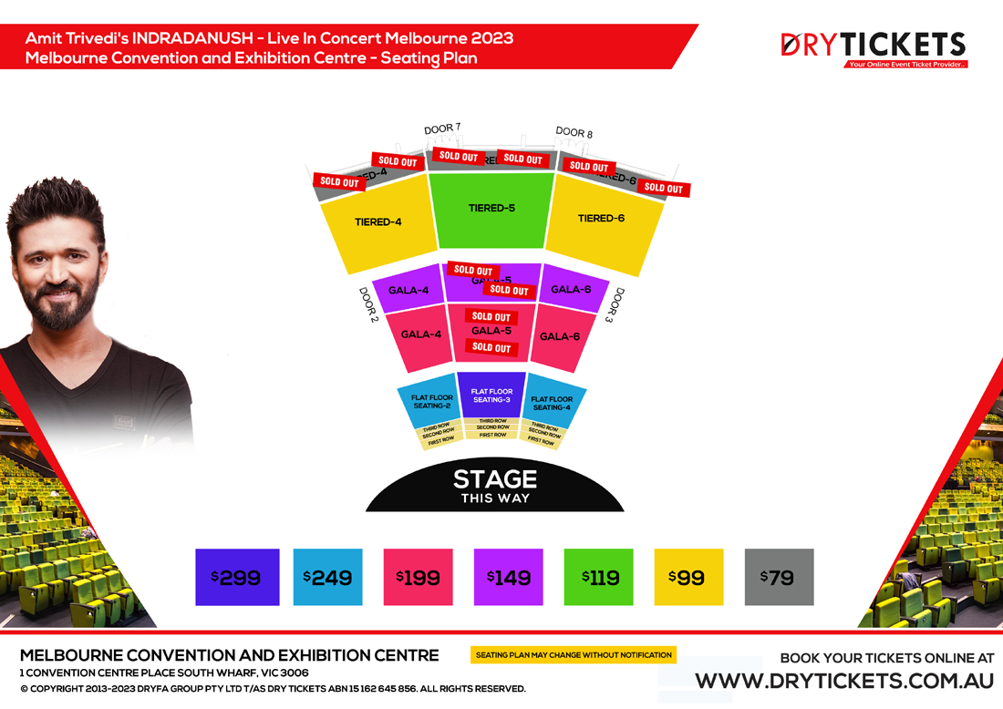 Amit Trivedi's INDRADANUSH - Live In Concert Melbourne Seating Map