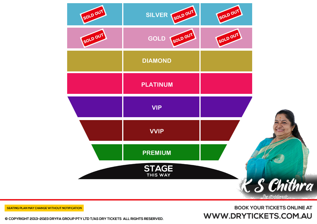 K.S. Chithra Live In Melbourne Seating Map