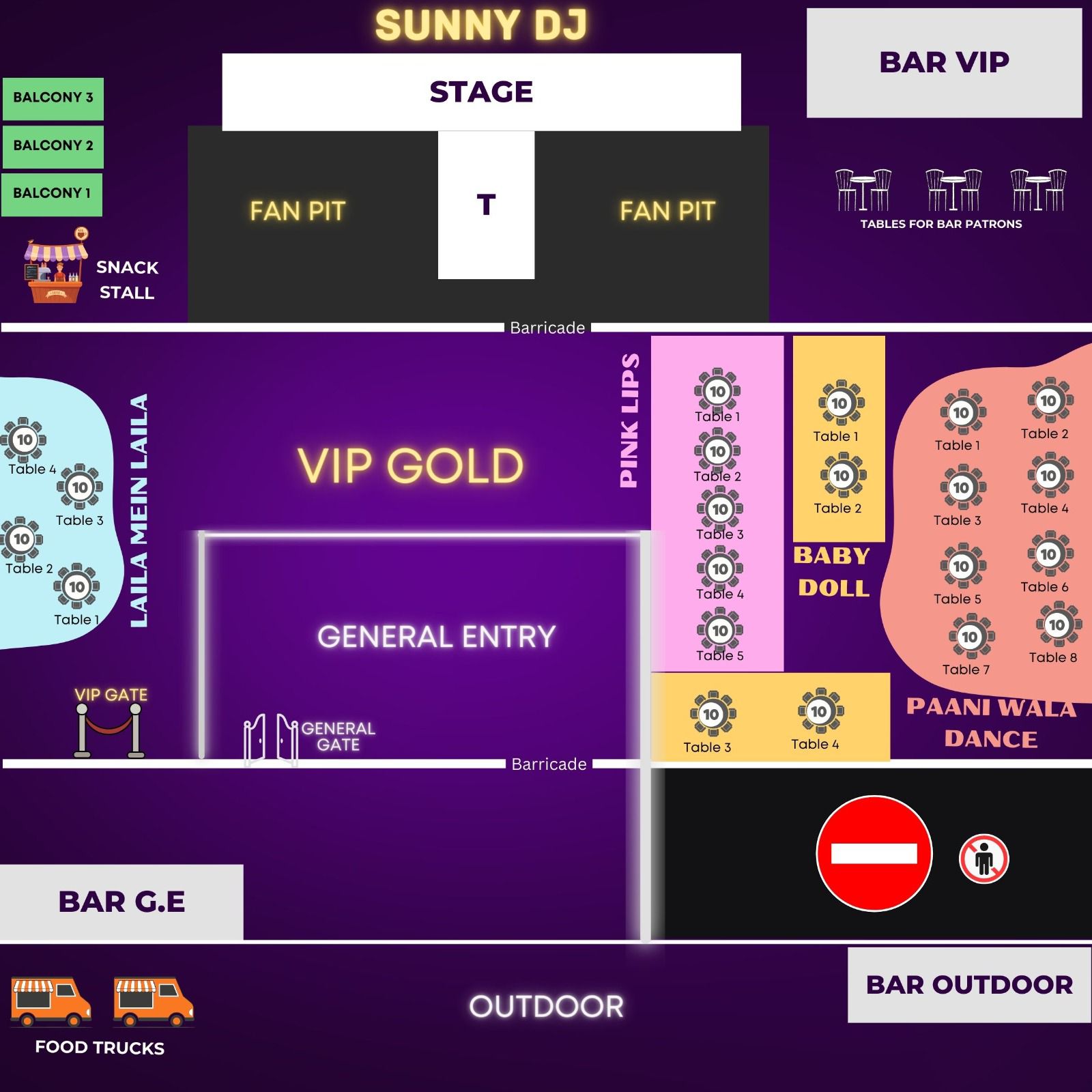 Sunny Leone As Dj - Biggest Bollywood Night In Melbourne 2023 Seating Map