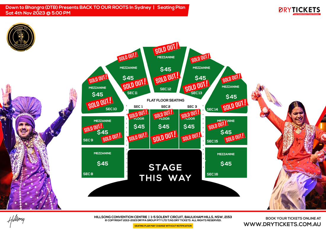 Down to Bhangra (DTB) Presents BACK TO OUR ROOTS In Sydney Seating Map